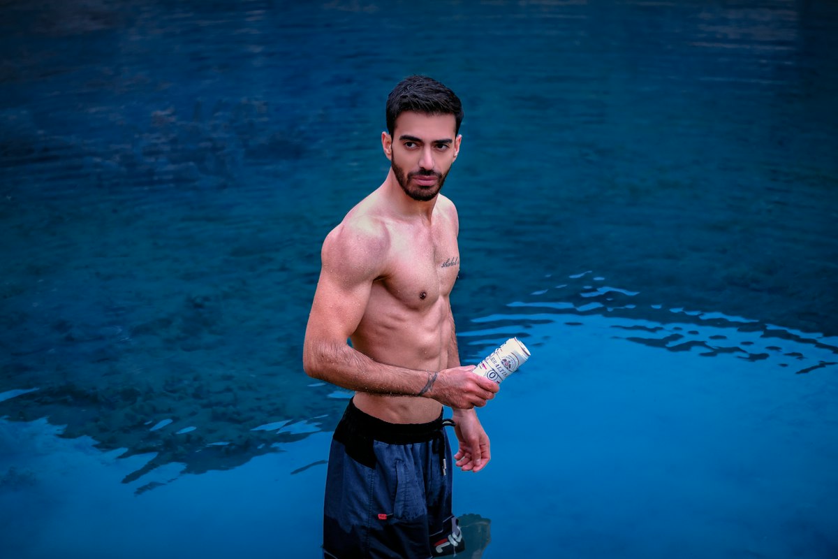 Man performing fitness training with proper nutrition support